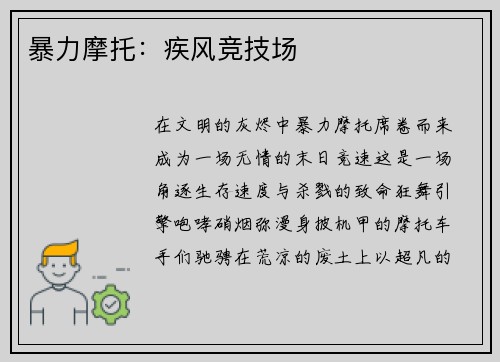 暴力摩托：疾风竞技场